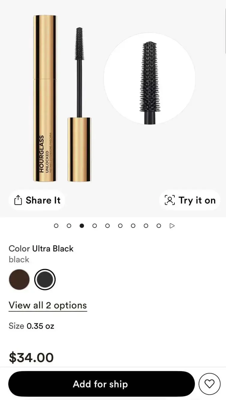 Hourglass Unlocked Instant Extensions Defining& Lengthening Tubing Mascara